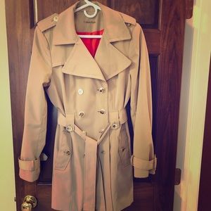 Calvin Klein Women’s Trench Coat, Khaki, Size M